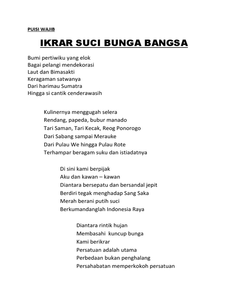 Detail Puisi Indonesia Raya Nomer 46
