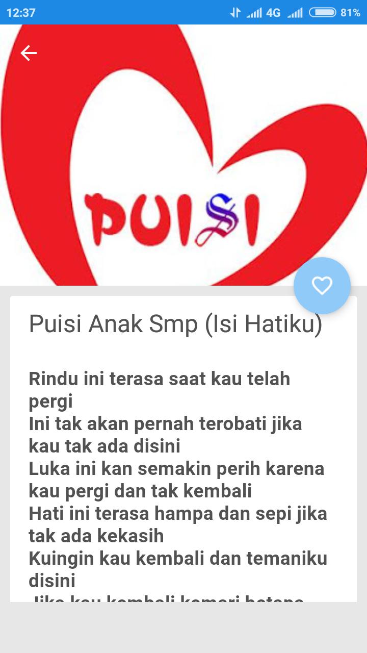 Detail Puisi Isi Hati Nomer 43