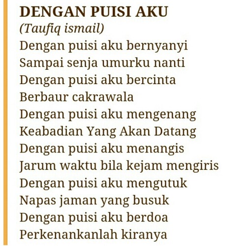 Detail Puisi Ismail Marzuki Nomer 6