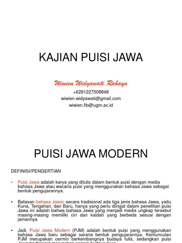 Detail Puisi Jawa Modern Nomer 14