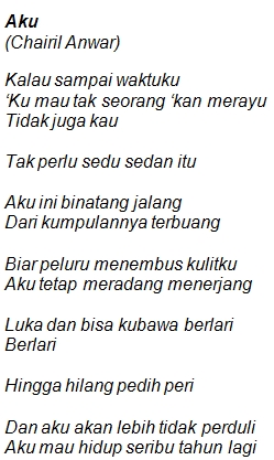 Detail Puisi Judul Aku Karya Chairil Anwar Nomer 23
