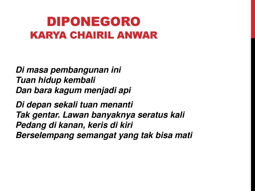 Detail Puisi Judul Aku Karya Chairil Anwar Nomer 25