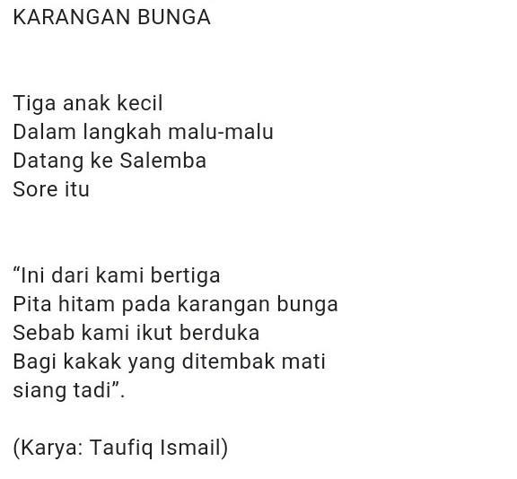 Puisi Karangan Bunga - KibrisPDR