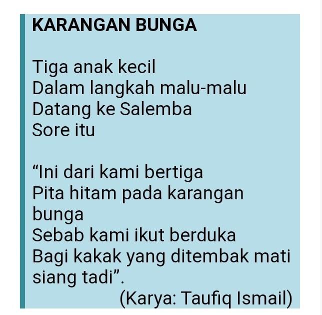 Detail Puisi Karangan Bunga Nomer 17