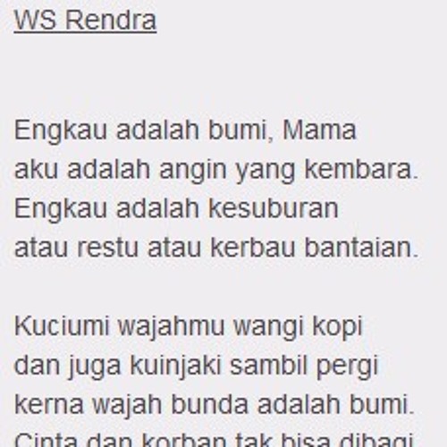 Detail Puisi Karangan Ws Rendra Nomer 2