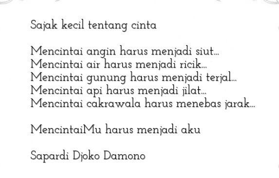 Detail Puisi Karya Djoko Damono Nomer 15