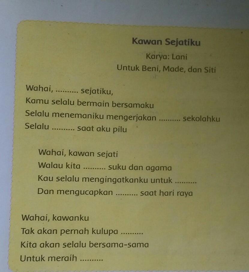 Detail Puisi Kawan Sejatiku Nomer 17