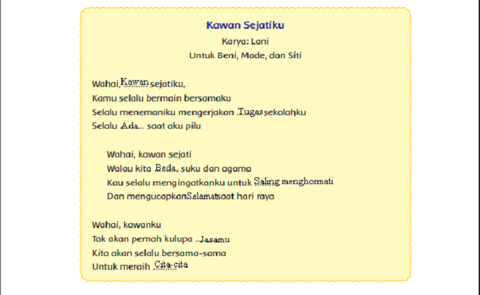Detail Puisi Kawan Sejatiku Nomer 6