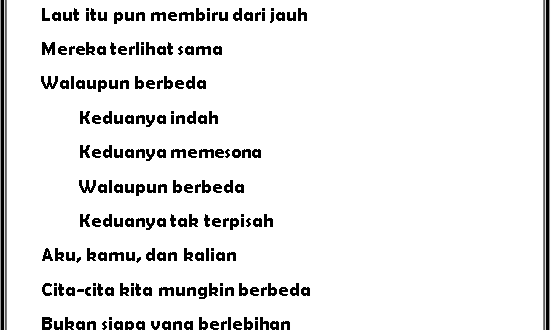 Detail Puisi Keberagaman Indonesia Nomer 15