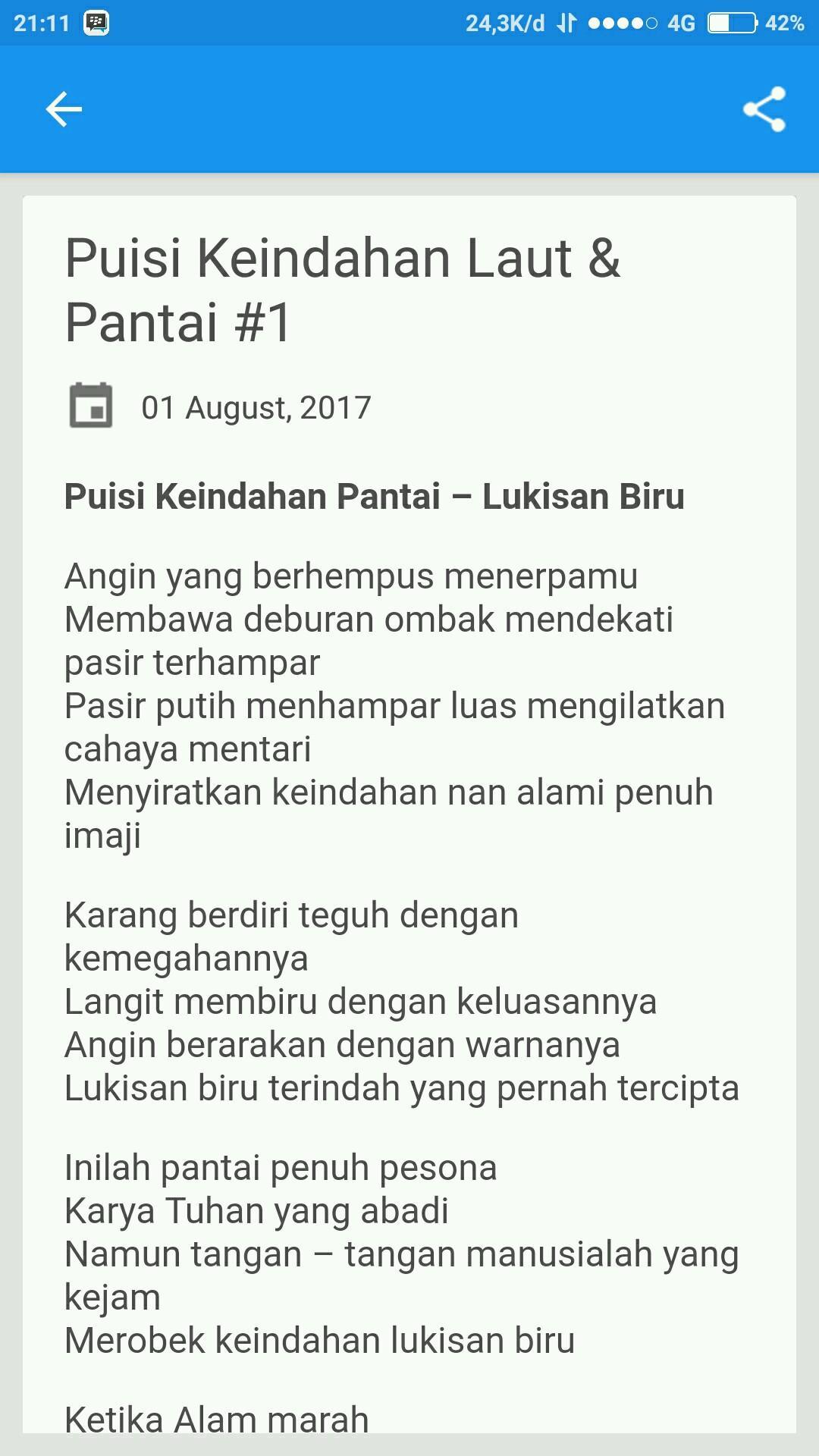 Puisi Keindahan Pantai - KibrisPDR