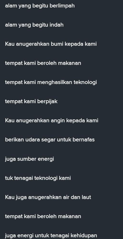 Detail Puisi Kekayaan Alam Indonesia Nomer 8