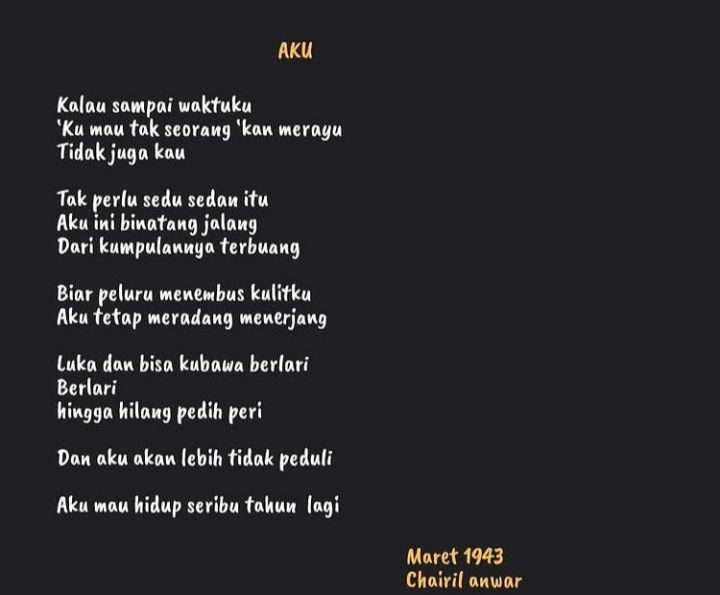 Detail Puisi Kemerdekaan Chairil Anwar Nomer 9