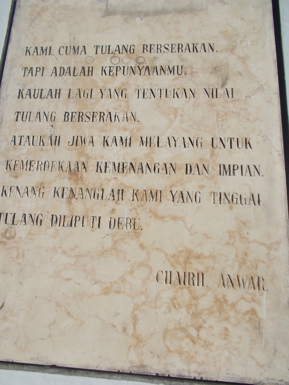 Detail Puisi Kemerdekaan Chairil Anwar Nomer 31