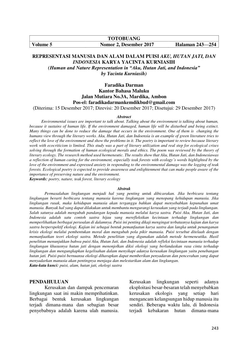 Detail Puisi Kerusakan Alam Nomer 23