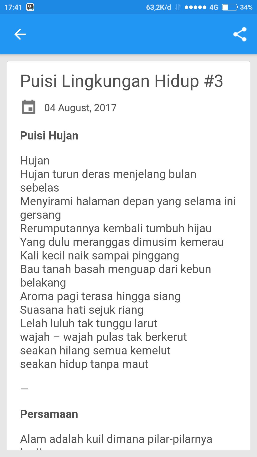 Detail Puisi Lingkungan Hidup Nomer 2