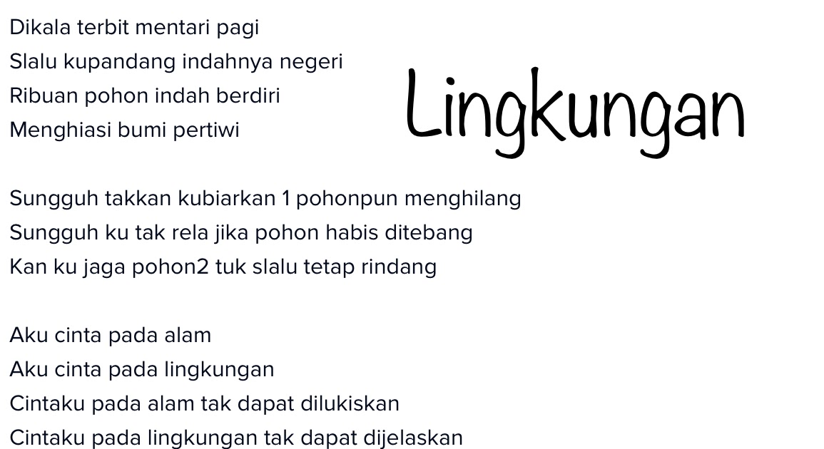 Detail Puisi Lingkungan Sekitar Nomer 38