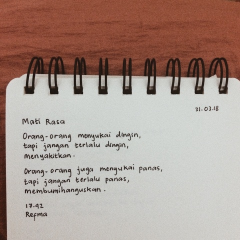 Detail Puisi Mati Rasa Nomer 21