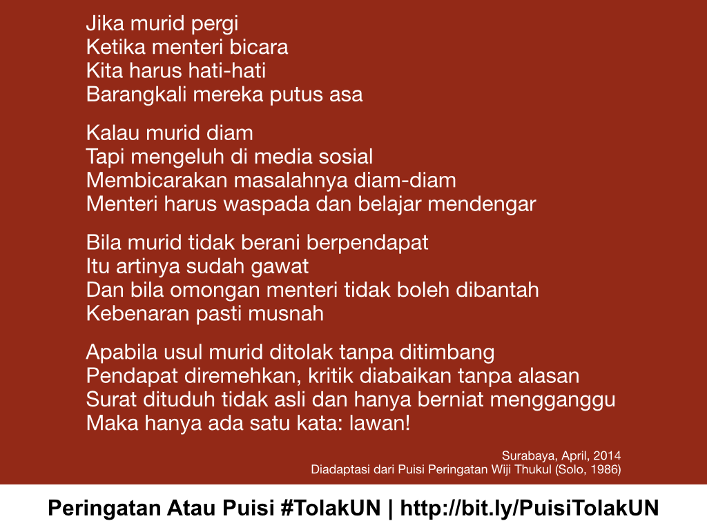 Puisi Menjelang Ujian Nasional - KibrisPDR