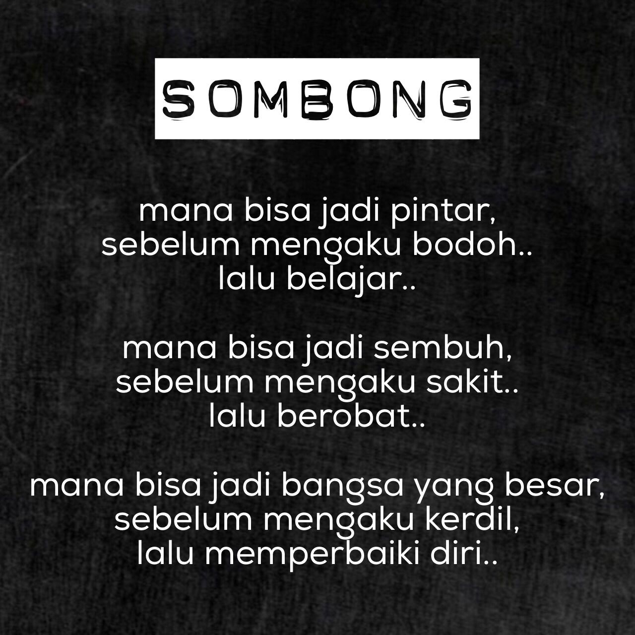 Puisi Orang Sombong - KibrisPDR