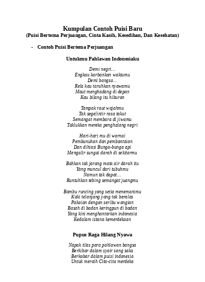 Detail Puisi Pahlawan Indonesia Nomer 37