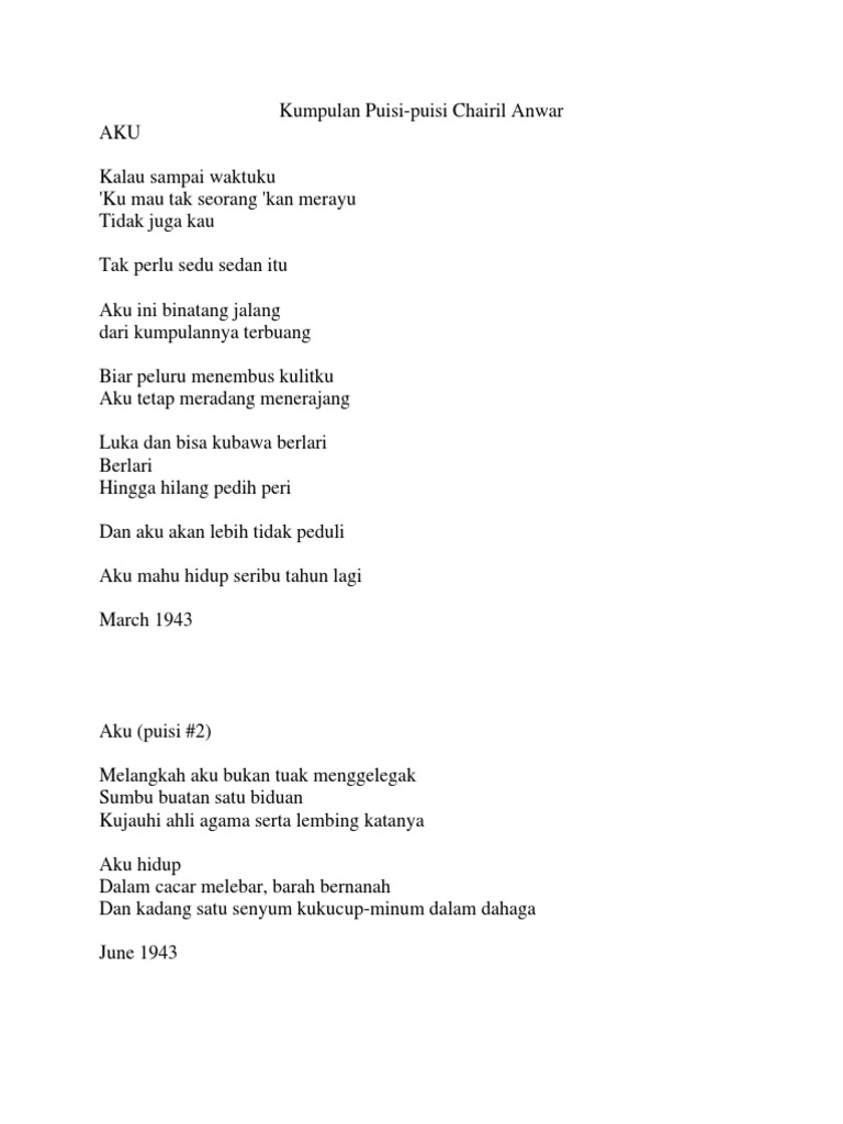Detail Puisi Pahlawan Karya Chairil Anwar Nomer 12