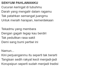Detail Puisi Pahlawan Ku Nomer 10