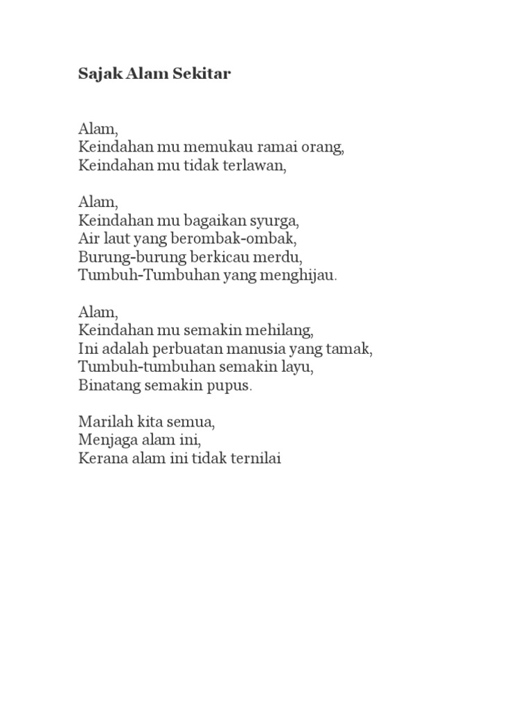 Detail Puisi Pecinta Alam Nomer 14