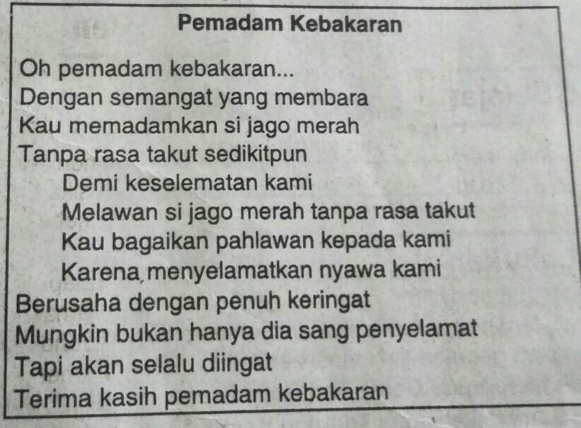 Detail Puisi Pemadam Kebakaran Nomer 2