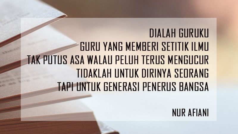 Detail Puisi Pendek Guru Nomer 17