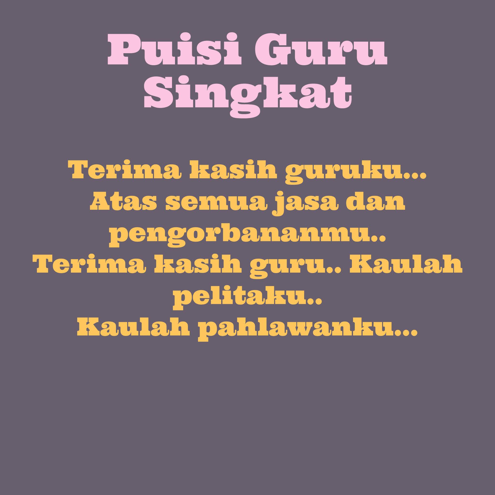 Detail Puisi Pendek Guru Nomer 20