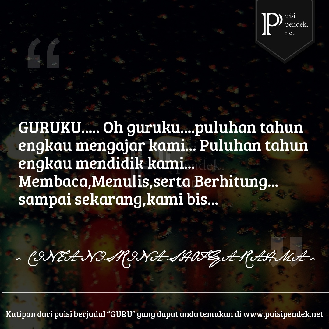 Detail Puisi Pendek Guru Nomer 3