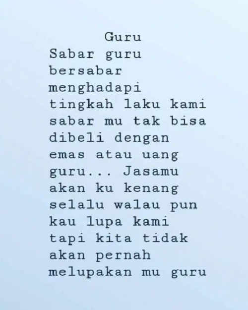 Detail Puisi Pendek Guru Nomer 21