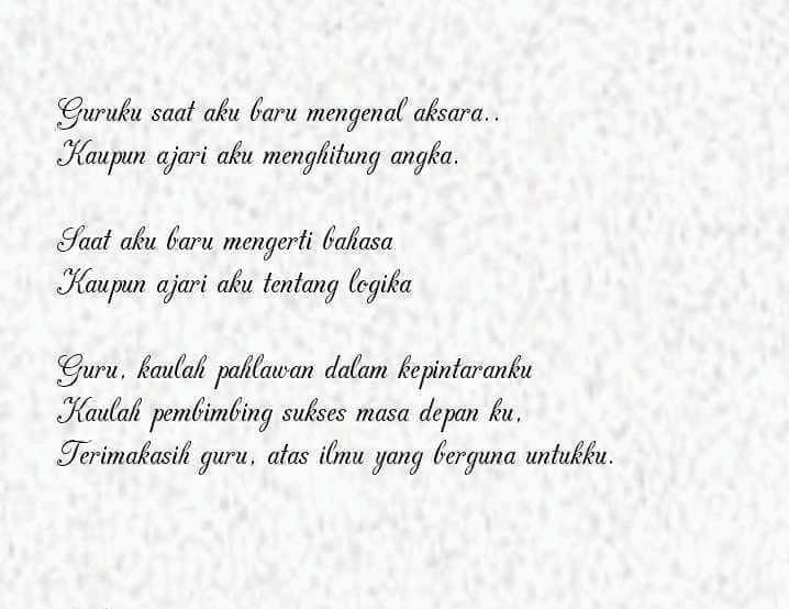 Detail Puisi Pendek Guru Nomer 37