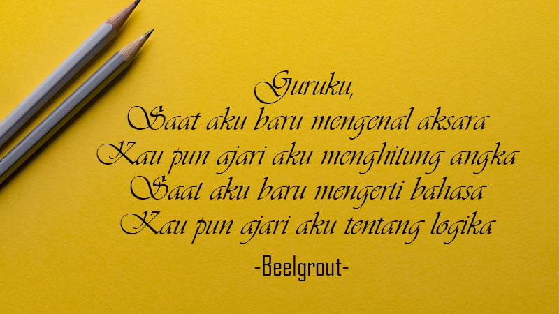 Detail Puisi Pendek Guru Nomer 6