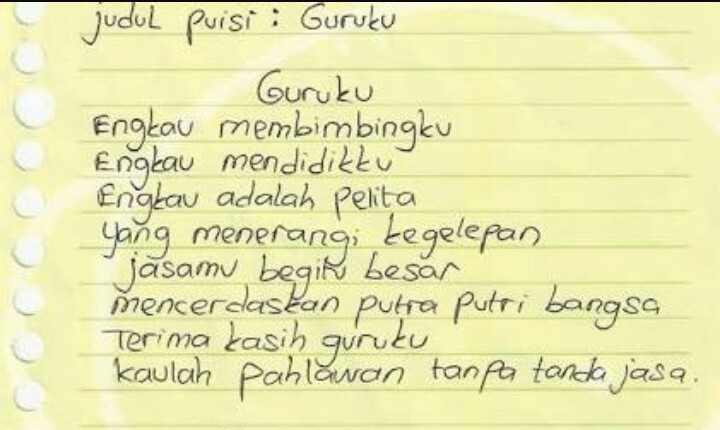 Detail Puisi Pendek Guru Nomer 58