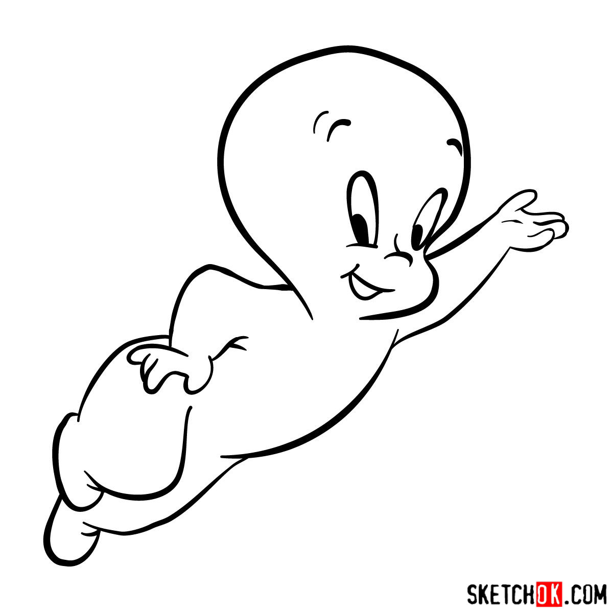 Casper The Friendly Ghost Drawing - KibrisPDR