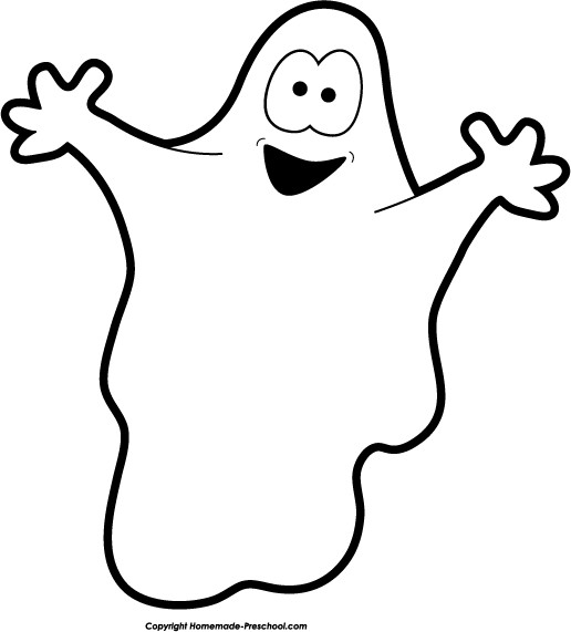 Detail Cute Ghost Clipart Black And White Nomer 8