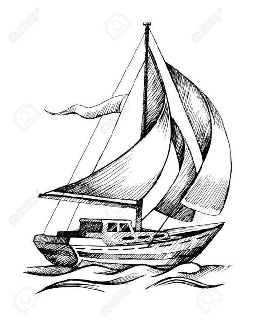 Segelboot Boot Zeichnen - KibrisPDR