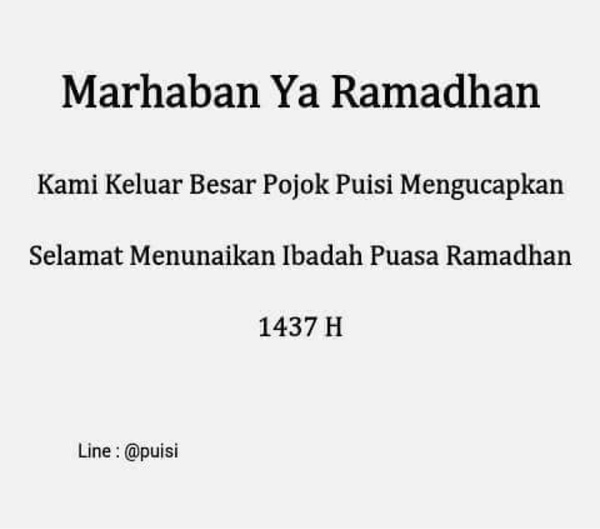 Detail Puisi Pertengahan Ramadhan Nomer 24