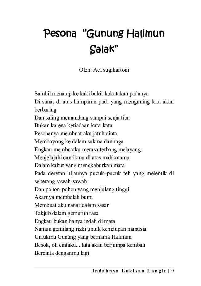 Detail Puisi Pesona Alam Nomer 56