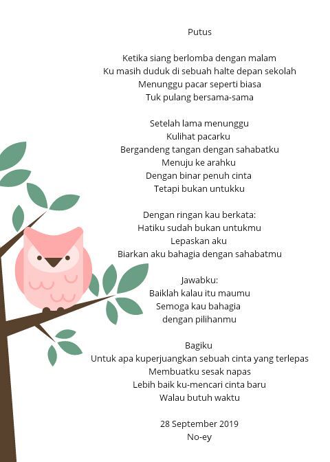 Detail Puisi Putus Cinta Nomer 7