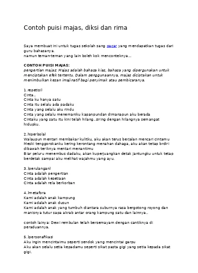 Detail Puisi Rima Bebas Nomer 50