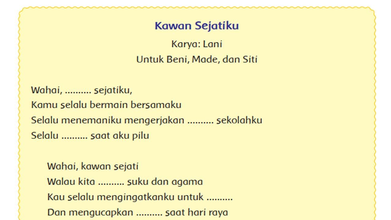 Detail Puisi Sahabat Pendek Sd Nomer 6