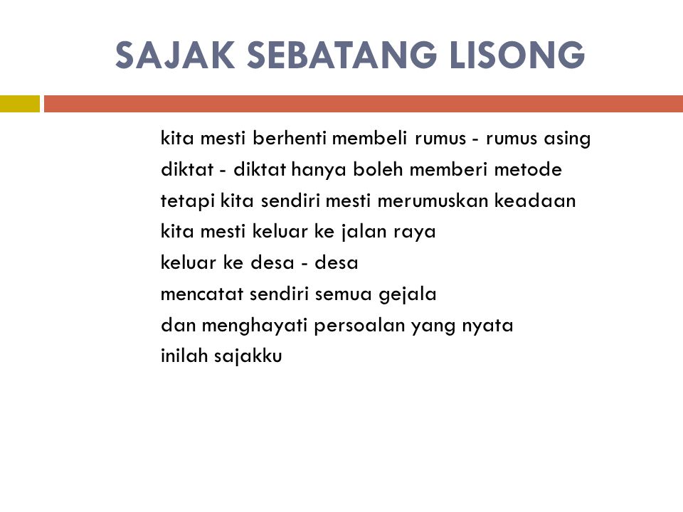 Detail Puisi Sajak Sebatang Lisong Nomer 11