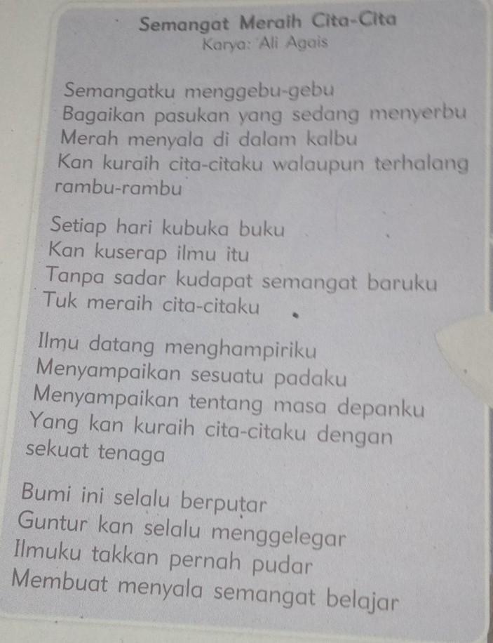 Detail Puisi Semangat Meraih Cita Cita Nomer 25