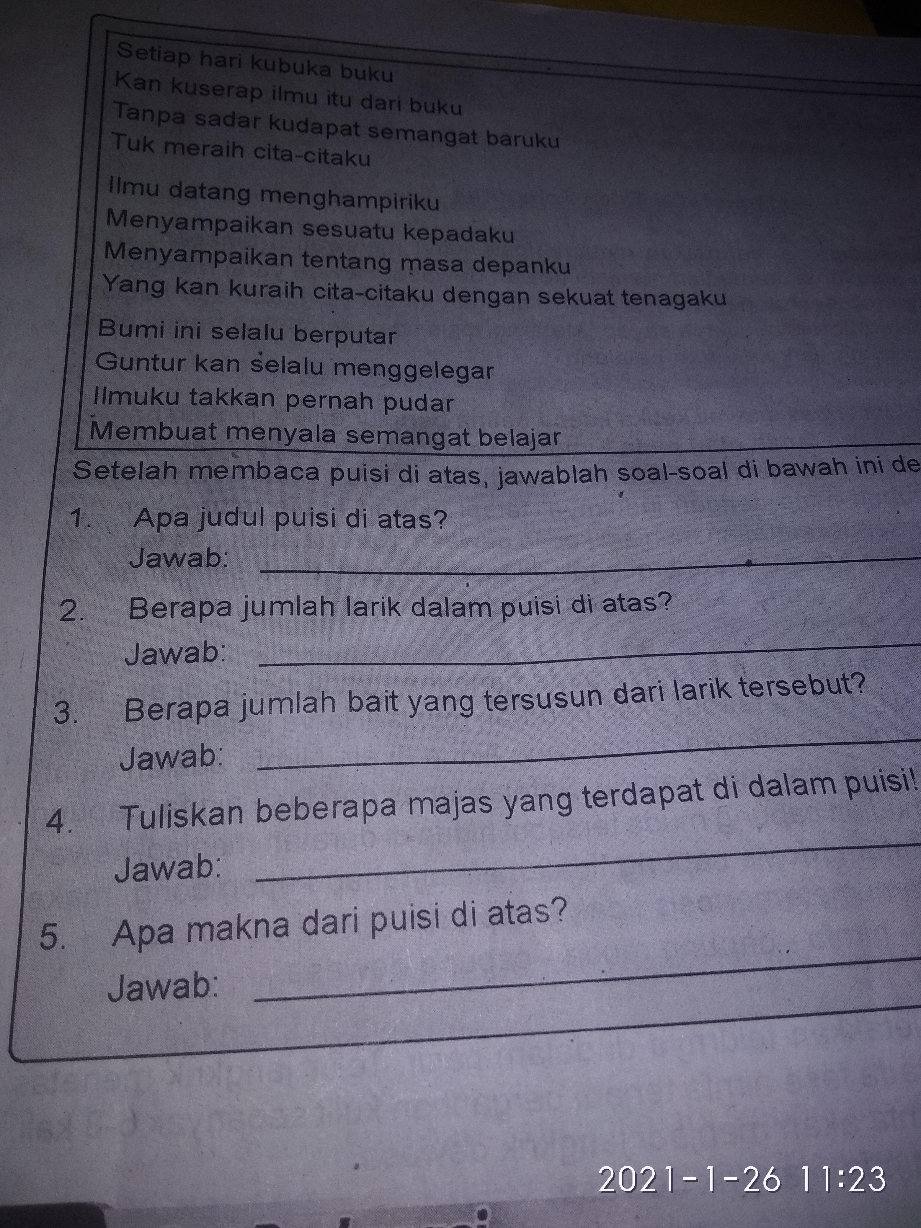 Detail Puisi Semangat Meraih Cita Cita Nomer 5