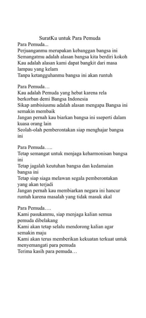 Detail Puisi Semangat Pemuda Nomer 3