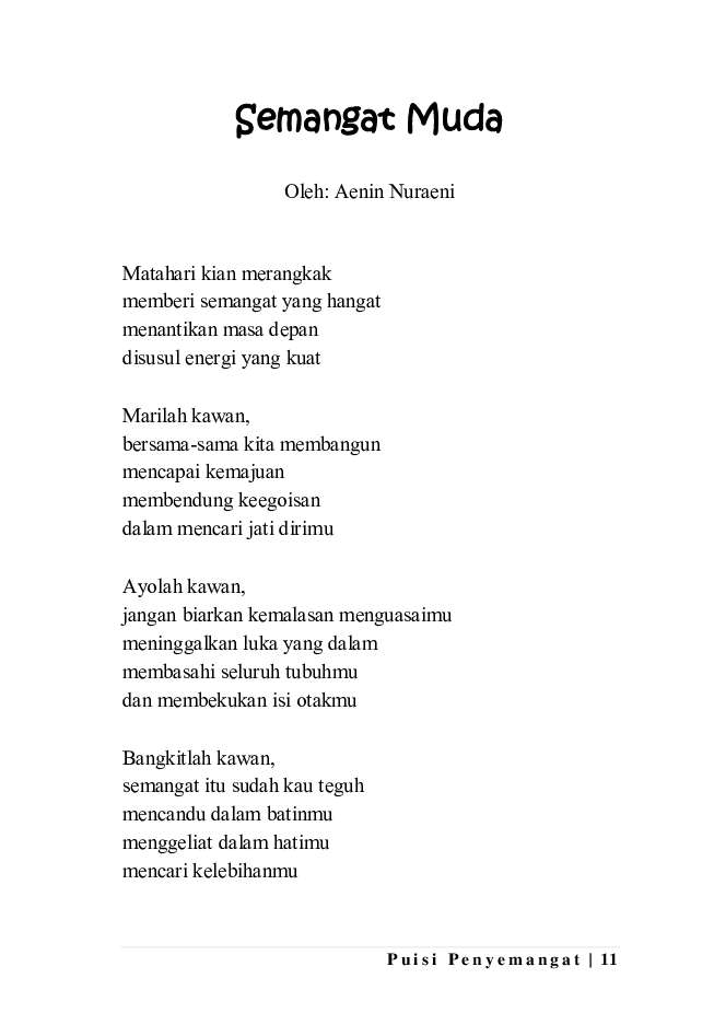 Detail Puisi Semangat Pemuda Nomer 4