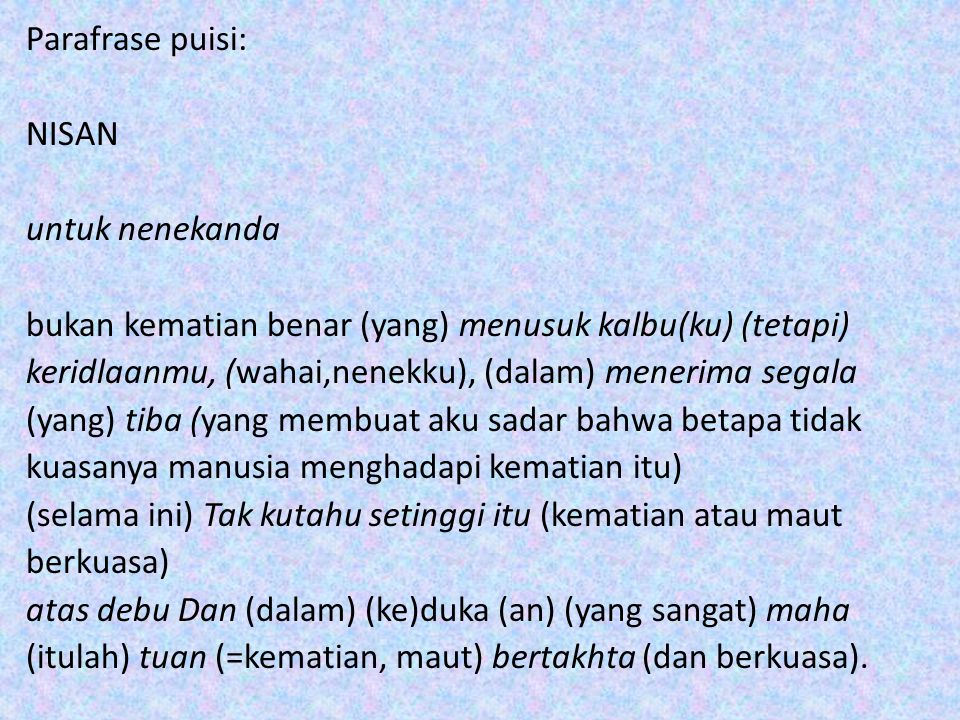 Detail Puisi Singkat Tentang Kematian Nomer 16