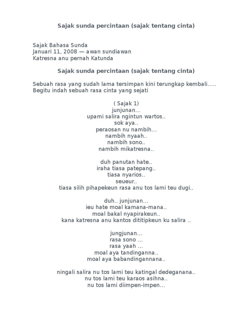 Detail Puisi Sunda Cinta Nomer 17